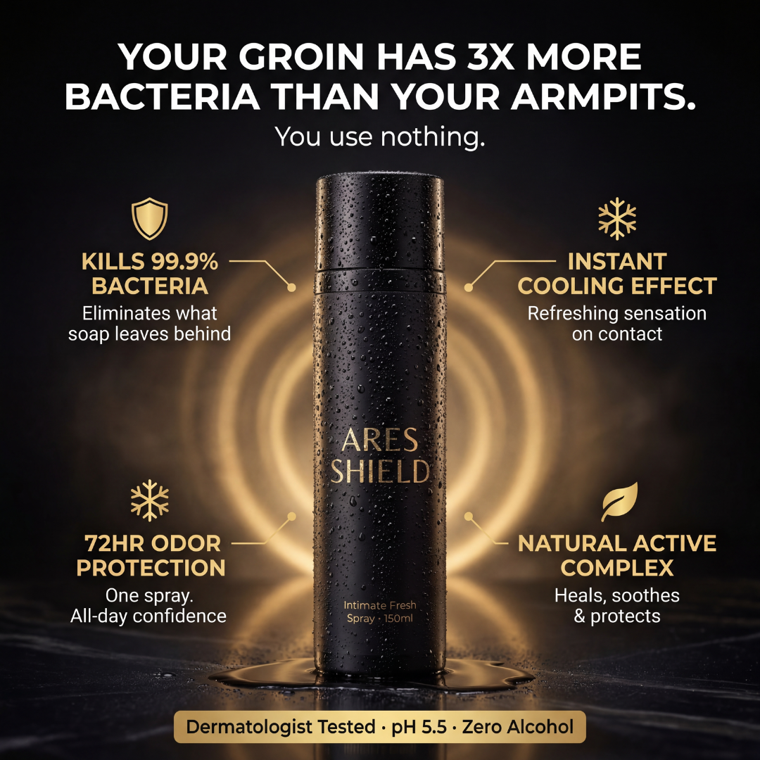 ARES Shield - antibakteriální intimní ochranný sprej pro muže