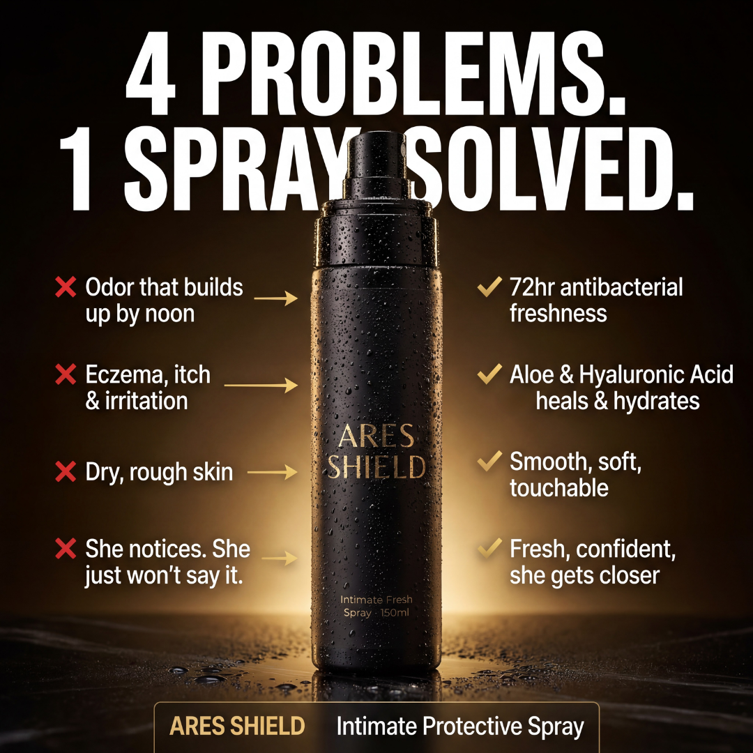 ARES Shield - antibakteriální intimní ochranný sprej pro muže