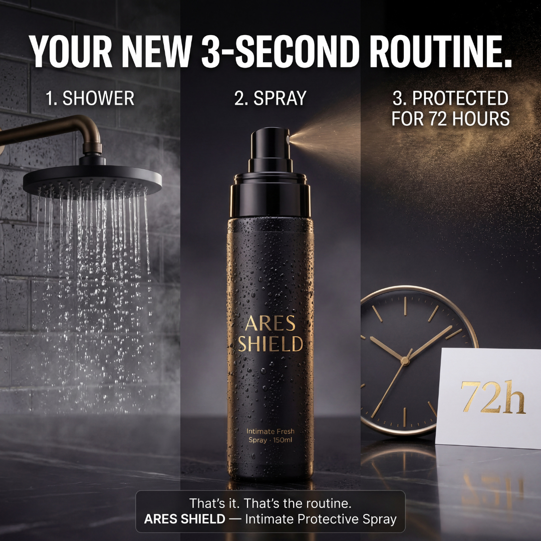 ARES Shield - antibakteriální intimní ochranný sprej pro muže