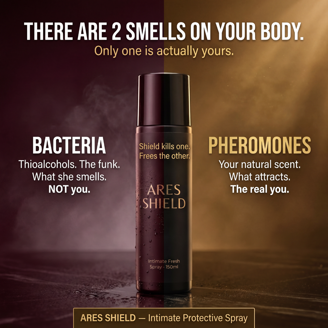 ARES Shield - antibakteriální intimní ochranný sprej pro muže