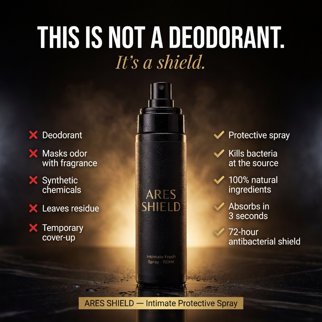 ARES Shield - antibakteriální intimní ochranný sprej pro muže