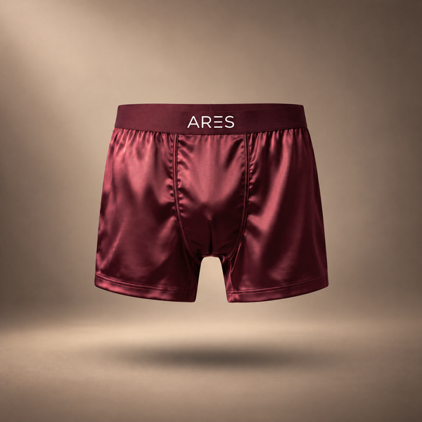 Hedvábné boxerky ARES | Celodenní pohodlí (burgundská edice)
